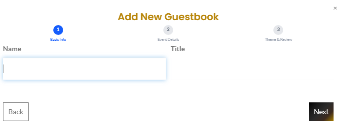 Create a New Guestbook